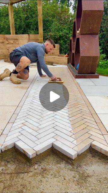 Hard Landscaping Supplies on Instagram: "Bringing ancient vibes to life! 🏺✨ 

Watch @rdw_paving_ltd sponge these Egyptian limestone in a stunning herringbone pattern!

Also using the NEW @instarmac.group Premed Mortar. Timeless craftsmanship meets modern innovation! 🛠️🪨

🌐 www.hlsupplies.uk

#gardengoals #ordernow #hlsupplies #HLS #yournextproject #thenextproject #onthetools #garden #ideas #landscaping #DIY #aggregates #porcelain #paving #topsoil #materials #tools #sleepers #wearetradies #HLSupplies #herringbone #limestone #blockpaving #craftsmanship #egyptianlimestone #instarmac" Pavement Design Paving Pattern, Paving Pattern, Mid Century Modern Exterior, Block Paving, Pre Med, Landscaping Supplies, Stamped Concrete, Herringbone Pattern, Modern Exterior