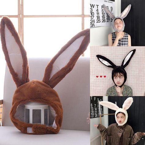 Bunny Hood, Bunny Ears Hat, Large Bunny, Hat Cosplay, Hood Girls, Brown Bunny, Hood Hat, Sock Doll, Bunny Hat