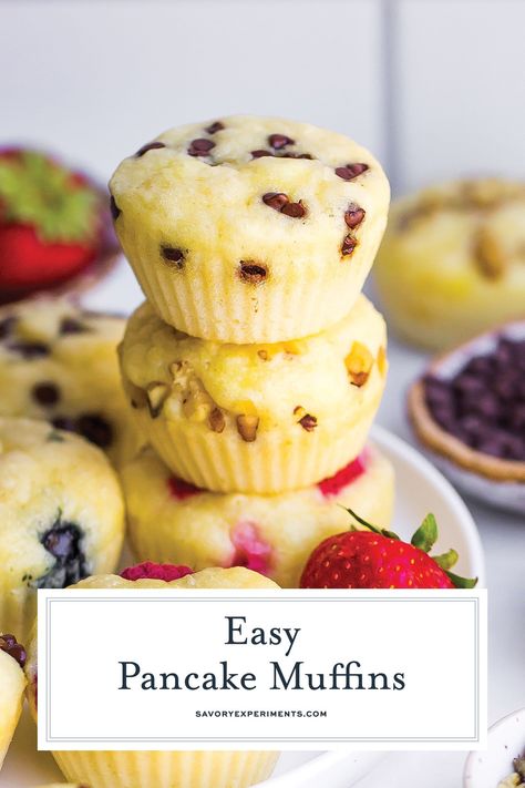 Pancake Muffins are a quick and easy pancake recipe that's perfect for busy mornings. Enjoy these homemade pancakes at home or on the go. Pancake Muffins Recipe, Easy Pancake Recipe, Easy Homemade Pancakes, Lemon Poppyseed Pancakes, Easy Pancake, Flavored Pancakes, Pancake Muffins, Simple Muffin Recipe, Pancake Recipe Easy