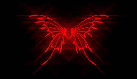 Butterfly Red Butterfly, Black Background, Laptop, Red, Black