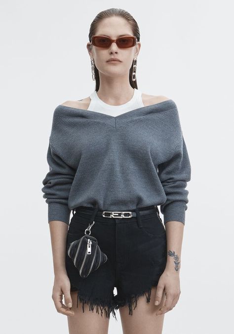 T by ALEXANDER WANG OFF-SHOULDER TANK SWEATER TOP Adult 12_n_e Alexander Wang Sweater, Tank Sweater, Ready To Wear Fashion, Accessories Bags Shoes, Layering Outfits, Accessories Bags, T By Alexander Wang, Clothes Accessories, Bags Shoes