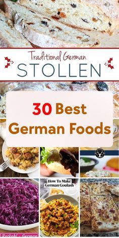 Indulge in the flavors of Germany with these 30 mouthwatering dishes, from classic schnitzel to hearty sausages and more. Discover your new favorite German food! German Recipes Dinner, German Main Dishes, German Stollen, German Schnitzel, Best German Food, Easy German Recipes, Traditional German Food, German Food Authentic, German Foods