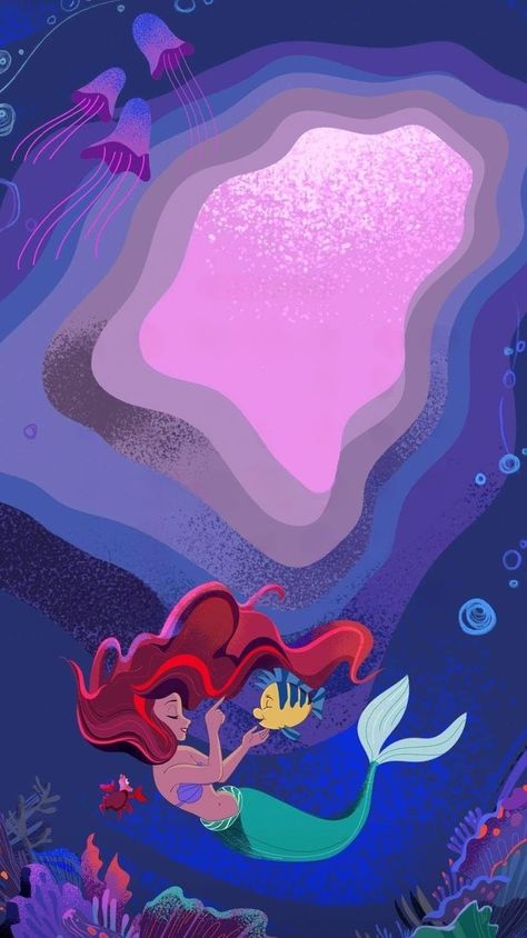 Mermaid Wallpaper Iphone, Disney References, Hello Kitty Mermaid, Kitty Mermaid, Ariel Wallpaper, Little Mermaid Wallpaper, Mermaid Wallpaper, 80s Art, Ariel Disney