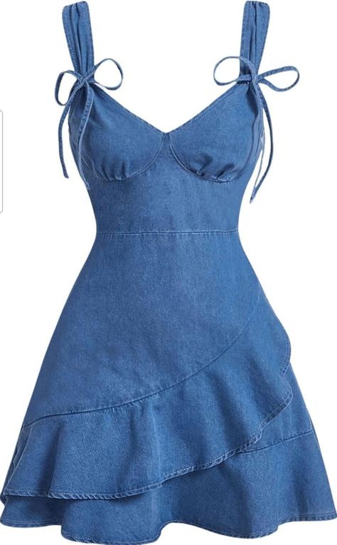 Jeans Gown, Mini Denim Dress, Jean Dresses, Short Jean, Womens Denim Dress, Cute Dress Outfits, Denim Outfit, Cami Dress, Chic Dress