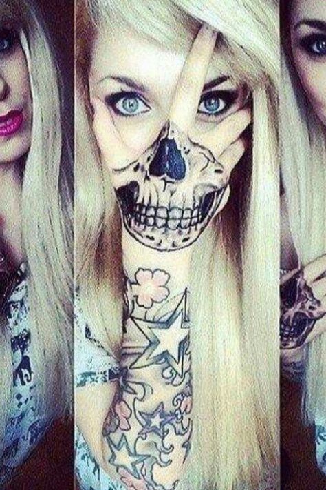 This is so freaking cute and amazing I really really really like this I'd love to get this someday Skull Hand Tattoo, Tattoos For Women Half Sleeve, Hand Tattoos For Women, Tattoo Girls, Skull Hand, Badass Tattoos, Hand Tattoos For Guys, Hand Tattoo, Half Sleeve Tattoo