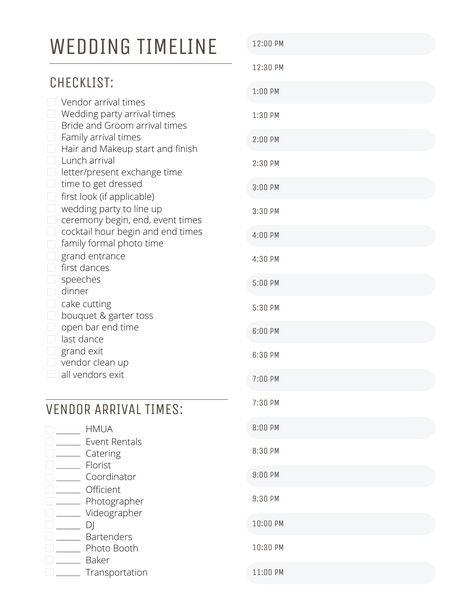 How to create the Perfect Wedding Timeline | Timeline Template & Example Wedding Coordinator Duties, Wedding Schedule Timeline, Wedding Coordinator Checklist, Timeline Wedding Day, Day Schedule Template, Wedding Day Timeline Template, Wedding Agenda, Reception Timeline, Wedding Checklist Timeline