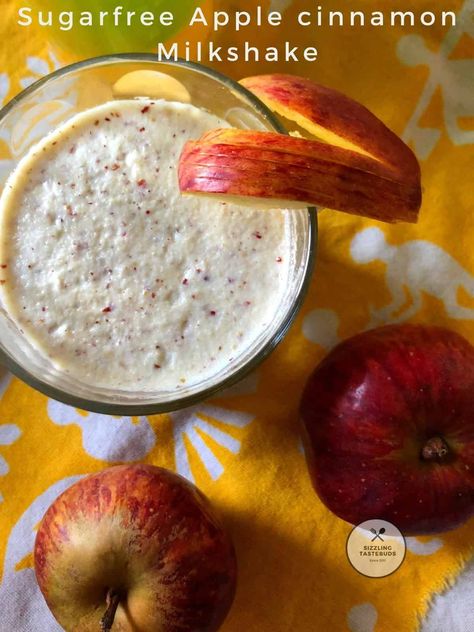 Sugarfree Apple Cinnamon Milkshake , and a very special post :-) | Kids Recipes | Zero Cook Cinnamon Milkshake, Ice Milk, Chaat Recipe, Indian Bread, Homemade Yogurt, Flavored Milk, Healthy Muffins, Honey And Cinnamon, Indian Sweets