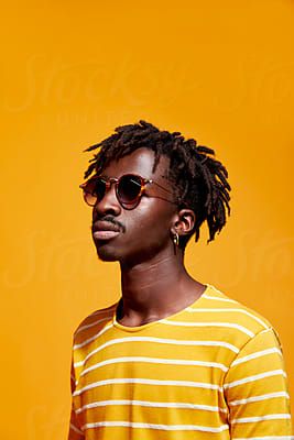 7052 Royalty-Free Stock Photos of Youth culture photos and videos, curated daily - Stocksy United Afro Photoshoot Ideas, Photoshoot Ideas Man, Afro Photoshoot, Colourful Portrait, Men's Portrait Photography, Pose Portrait, Studio Portrait Photography, Ritter Sport, Portrait Photography Men