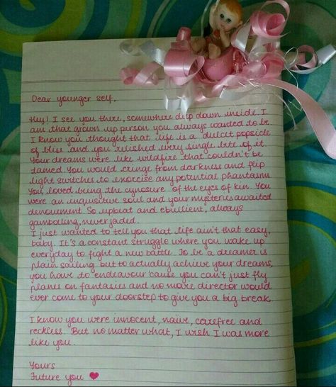 A letter to my younger self Writing A Letter To Your Younger Self, Birthday Letter To Yourself, A Letter To Younger Self, Letter For Younger Self, Writing Letters To Yourself, Future Letter To Self, Letter To My Self, Letter To Younger Self, Letter To My Future Self