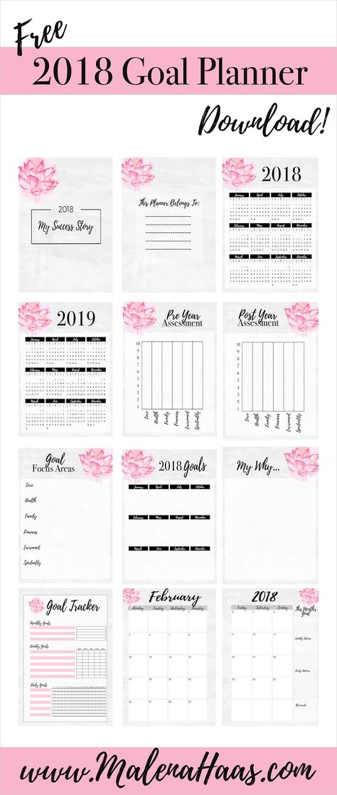 Malena Haas: ❤ FREEBIE Friday❤ 2018 Ultimate Goal Extension Pac... Boss Lady Planner, 2018 Year, Freebie Friday, Goal Planner, Goal Planning, Decoration Stickers, The Happy Planner, Diy Planner, Planner Printables