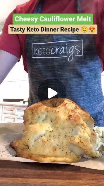 Cheesy Cauliflower Melt, Keto Recipes For Beginners, Cauliflower Recipe, Cheesy Cauliflower, Keto Side Dishes, Low Carb Eating, Keto Cooking, Free Keto Recipes, Keto Meal Prep