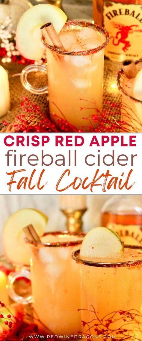 Apple Cider Sangria Recipe Fireball, Spiked Apple Cider Fireball, Apple Cider Caramel Vodka Fireball, Cider And Fireball Recipe, Carmel Apple Cider Fireball, Fall Drinks With Fireball, Apple Cider Vanilla Vodka Fireball, Fireball Cider Cocktail, Fireball And Coke Drink Recipes