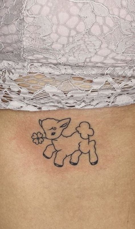 Lamb Tattoo, Aesthetic Tattoo Ideas, 15 Aesthetic, The Best Aesthetic, Handpoke Tattoo, Kawaii Tattoo, Poke Tattoo, Cute Tattoos For Women, Dainty Tattoos