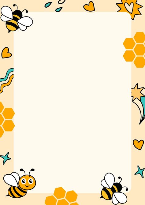 Yellow Playful Childrish Border Document A4 - Templates by Canva Teaching Primary School, School Presentation, A4 Template, Background School, Education Poster Design, Colorful Borders Design, School Frame, Colorful Borders, Yellow Theme