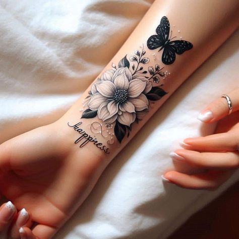 Tattoo For Daughter For Mother, Forearm Flower Tattoos, Name Flower Tattoo, Belly Button Tattoos, Ankle Tattoo Ideas, Pet Tattoos, Forearm Flower Tattoo, Ink Therapy, Tattoos To Cover Scars