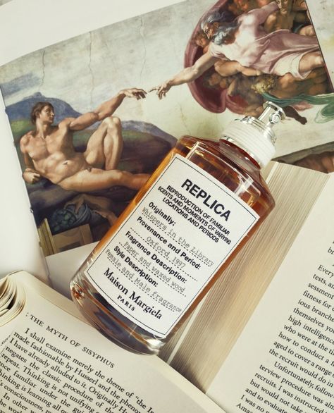 Replica Perfume Aesthetic, Replica Whispers In The Library, Whispers In The Library, Replica Fragrance, Replica Perfume, Book Perfume, Makeup Logo Design, Maison Margiela Replica, Margiela Replica