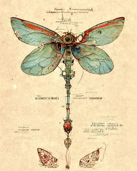 Vintage Dragonfly Illustration, Biology Illustration, Butterfly Sublimation, Dragonfly Illustration, Jewel Drawing, Art Butterflies, Mushroom Poster, Butterfly Art Painting, Heavy Metal Art