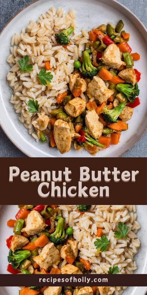 Chicken Asian, Peanut Butter Chicken, Chilled Desserts, Peanut Butter Sauce, Butter Chicken Recipe, Best Peanut Butter, Garlic Butter Chicken, Veggie Stir Fry, 1 Aesthetic