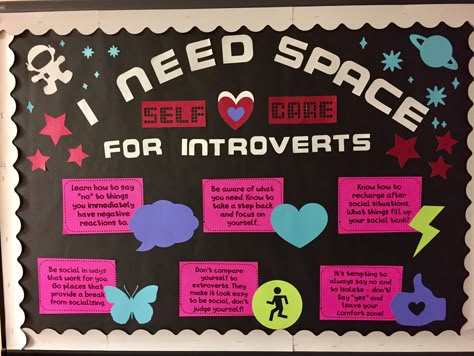 Bulletin Board Ideas For College Student, Self Care Ra Bulletin Board, Ra White Board Ideas, New Year Ra Bulletin Board, Ra Space Theme, Reslife Bulletin Boards, Self Care Ra Board, About Me Bulletin Board Ra, School Bulliten Board Ideas