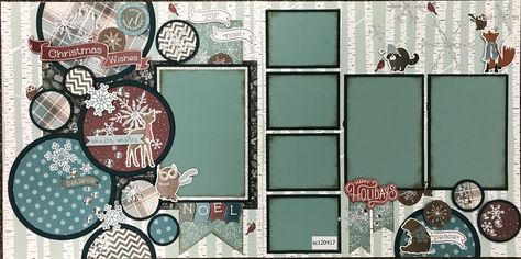 Multi Photo Scrapbook Layouts, Fall Scrapbook Layouts, Winter Scrapbooking, Christmas Scrapbook Pages, Scrapbook Design Layout, Christmas Scrapbook Layouts, Scrapbook Patterns, Baby Scrapbook Pages, Holiday Scrapbook