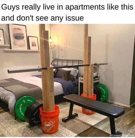 Fitness | Nutrition | Power on Instagram: “Home sweet home😂. Would you add this to your bedroom too? Follow @the.fitnesss.page Follow @the.fitnesss.page Follow @the.fitnesss.page…” Workouts Full Body Gym, Mikasa Workout, Workout Bedroom, Bodyweight Workout Plan, Funny Gym Memes, Pec Workouts, Seven Minute Workout, Lifting Memes, Ab Roller Workout