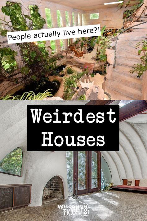 Weird houses and bizarre architecture in Wisconsin Recycled House Ideas, Low Cost Housing Design, Weird Architecture Unusual Homes, Under Ground Floor House Design, Strange Houses Unusual Homes, Weird Houses Unusual Homes, Parametric Design Architecture, Unique Tiny Houses, Crazy Homes