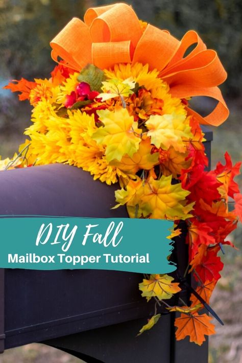 I love all things fall and all things decor. So when it comes to decorating, you can't forget about making a statement before your guests ever enter your home. You want to make a welcoming statement before they ever reach your front door. In this (Super Easy) tutorial you will learn how to make a quick and easy mailbox topper. Enjoy! Happy decorating! Fall Mailbox Decorating Ideas, Fall Mailbox Decor, Mailbox Swags, Fall Mailbox, Mailbox Topper, Brick Mailbox, Mailbox Swag, Outdoor Fall Decor, Fall Video