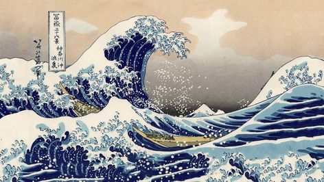 The Great Wave Of Kanagawa Wallpaper, Wallpaper Notebook, The Great Wave, Desktop Wallpaper Art, Waves Wallpaper, Great Wave Off Kanagawa, Katsushika Hokusai, Japon Illustration, Wave Art