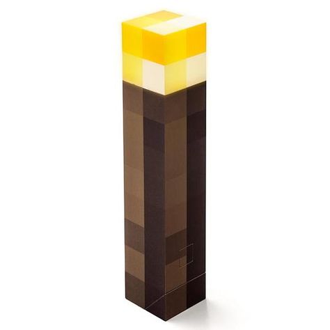 Minecraft Torch Shaped Flashlight |Gadgetsin Minecraft Lighting Ideas, Minecraft Lantern, Minecraft Halloween Costume, Minecraft Mask, Minecraft Accessories, Minecraft Light, Minecraft Room Decor, Geek Home Decor, Minecraft Costumes