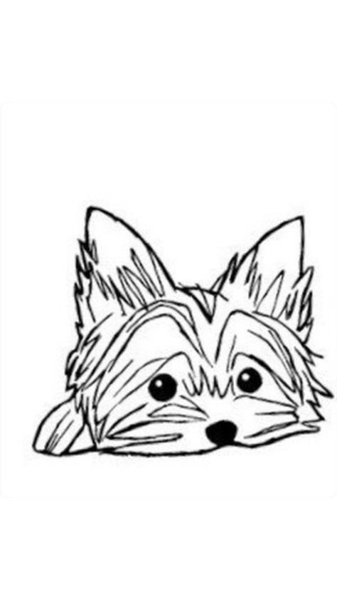 Yorkie Doodle Drawing, Chorkie Tattoo, Yorkie Line Tattoo, Silky Terrier Tattoo, Havanese Tattoo Ideas, Yorkie Cartoon Drawing, Yorkie Silhouette Tattoo, Yorkie Line Drawing, Small Yorkie Tattoo