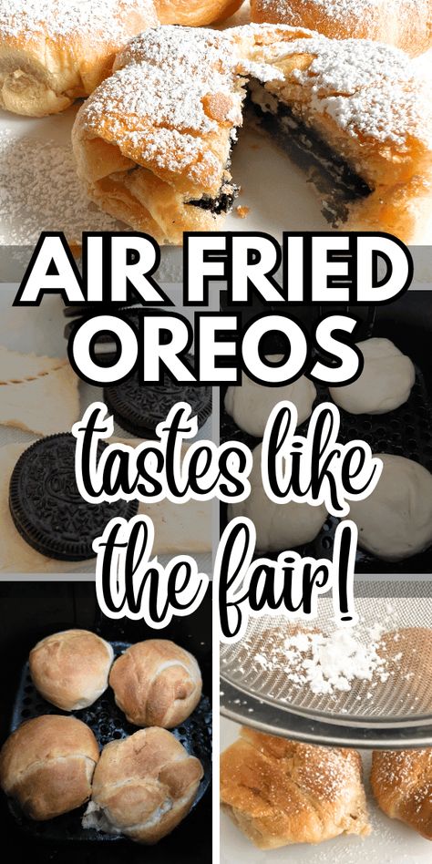 Fair Foods At Home, Air Fried Oreos, Air Fryer Oreos, Oreo Recipes Easy, Foods At Home, Fair Foods, Party Food Bar, Air Fryer Recipes Snacks, Deep Fried Appetizers