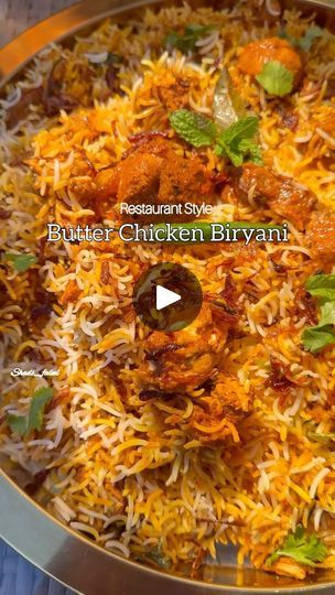 597K views · 86K reactions | Will you try this !! Eid series: 10  Restaurant Style Butter Chicken Biryani !!  This Eid try making this irresistible Butter Chicken Biryani, with tender chicken & blend of creamy rich flavors delivering a royal taste with each mouthful..  Try it out and thank me laterzz..  LIKE, SAVE, SHARE the reel & FOLLOW @shadi_faleel for more easy recipes.  You’ll need: To Marinate 1kg Boneless Chicken cubes from @thehalalbutcheryuk  1 tbsp Salt 1 tbsp Chilli powder  1 tbsp Kashmiri chilli powder  1/2 tbsp Cumin powder  1/2 tbsp Garam masala  1/2 cup Yoghurt  2 tbsp Tomato paste  1 tbsp Ginger garlic paste  1 tbsp Kasuri methi Juice of 1 lemon 1/4 cup Oil  Handful of Chopped Coriander 🌿   For the masala  80g Butter 1/3 cup Ghee 1/2 cup Fried onions 1/2 cup Yoghurt  10 p Butter Chicken Biryani Recipe, Boneless Chicken Recipes Indian, Chicken Biryani Recipe Indian, Biriyani Recipes, Easy Chicken Biryani Recipe, Chicken Butter Masala, Chicken Cubes, Butter Chicken Recipe Indian, Kashmiri Chilli