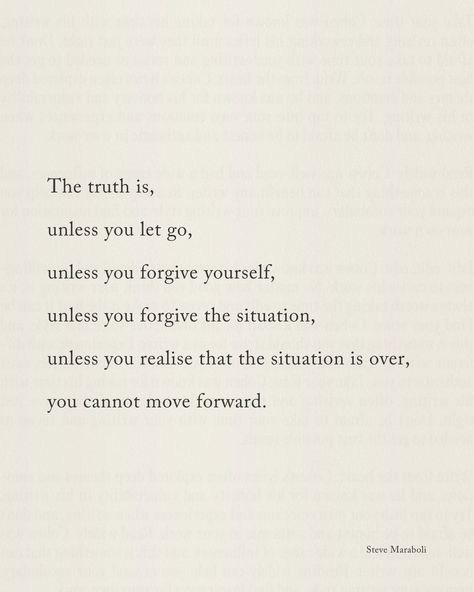 Forgiveness isn't just about letting others off the hook; it's about freeing yourself from the weight of the past. Embrace the power of letting go and forgive - yourself, others, and the situations that no longer serve you. Only then can you truly move forward into a brighter, more fulfilling future. Take a deep breath, release what no longer serves you, and step into the freedom of forgiveness. #forgiveness #selflove #lettinggo #letitgo #wellness #holisticwellness #findjoy #positi... Forgiveness And Healing Quotes, Letting Go Positive Quotes, Forgiving Self Quotes, Quotes About Not Letting It Get To You, Quotes On Self Forgiveness, Let Go And Move On, Forgiving And Letting Go, Forgiving And Moving On Quotes, Quotes About Self Forgiveness