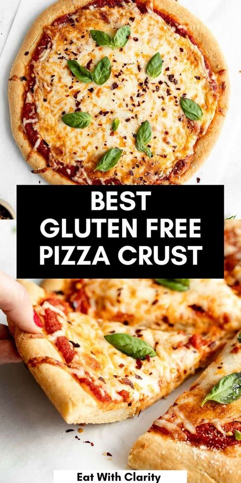 This is the BEST homemade gluten free pizza dough. It's easy to make, chewy, and freezer friendly. This pizza crust is a total crowd pleaser and even dairy free! Homemade Gluten Free Pizza Dough, Best Gluten Free Pizza Dough, Glutenfri Baking, Gluten Free Pizza Dough, Dairy Free Pizza, Gluten Free Pizza Crust, Best Gluten Free, Crust Pizza, Homemade Gluten Free