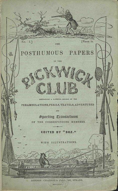 In March of 1836, Charles Dickens began publishing what would become his first novel, "The Posthumous Papers of the Pickwick Club." His landmark publication is honored as a chapter namesake in DBE in Texas - Daughters of the British Empire #charlesdickens #dickens #funfacts #dbewomen #texas Image: Cover of serial, "Pickwick Club" By Chapman and Hall courtesy of @thebritishlibrary_ Bujo February, Pickwick Papers, Victorian Literature, The Pickwick Papers, British Books, Image Cover, Writing Space, Famous Authors, First Novel