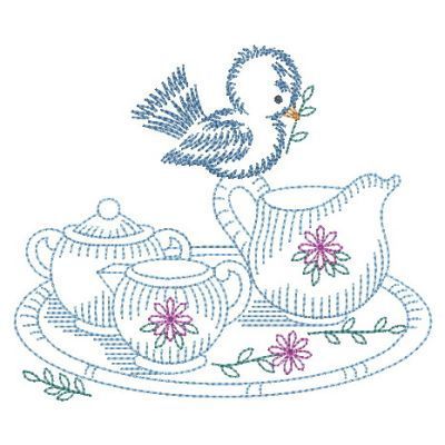 Vintage Happy Bluebirds 4 - 3 Sizes! - Products - SWAK Embroidery Vintage Embroidery Transfers, Crewel Embroidery Patterns, Western Embroidery, Hand Embroidery Patterns Free, Hungarian Embroidery, Embroidery Vintage, Embroidery Sampler, Redwork Embroidery, Embroidery Transfers