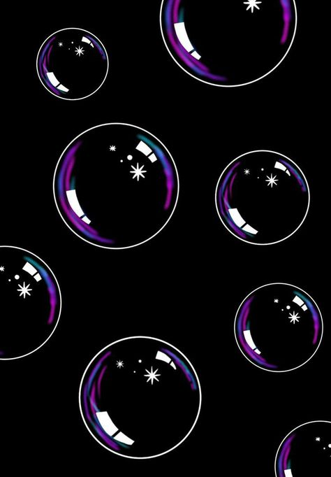 Bubbles On Black Background, Black Bubbles Wallpaper, Bubble Wall Painting, Black Bubble Wallpaper, Soap Bubbles Drawing, Bubbles Black Background, Desktop Wallpaper Scenery, Computer Wallpaper Desktop Wallpapers Aesthetic, Bubbles Aesthetic