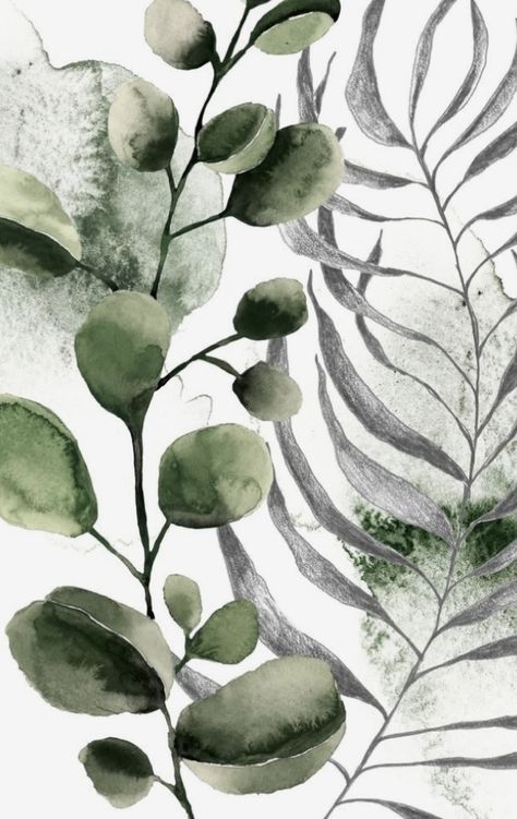 Green And Grey Wall Art, Leaf Wall Art Diy, A3 Size Painting, Grey And White Room, Clothing Labels Design, Labels Design, Room Wall Painting, Abstract Leaf, Room Prints