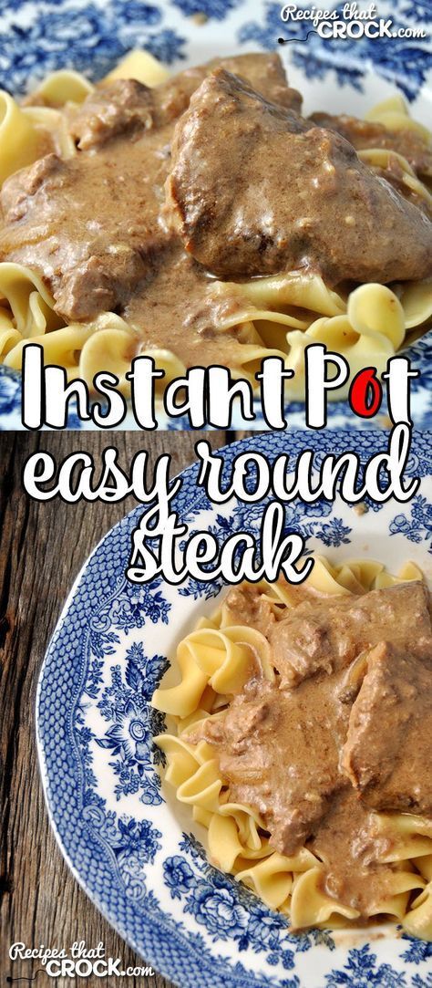 Round Steak Beef And Noodles, Instant Pot Stroganoff Round Steak, Instant Pot Swiss Steak With Gravy, Minute Steaks In Instant Pot, Minute Steak Recipes Instant Pot, Instant Pot Minute Steak, Round Steak And Noodles, What To Do With Round Steak, Top Round Recipes