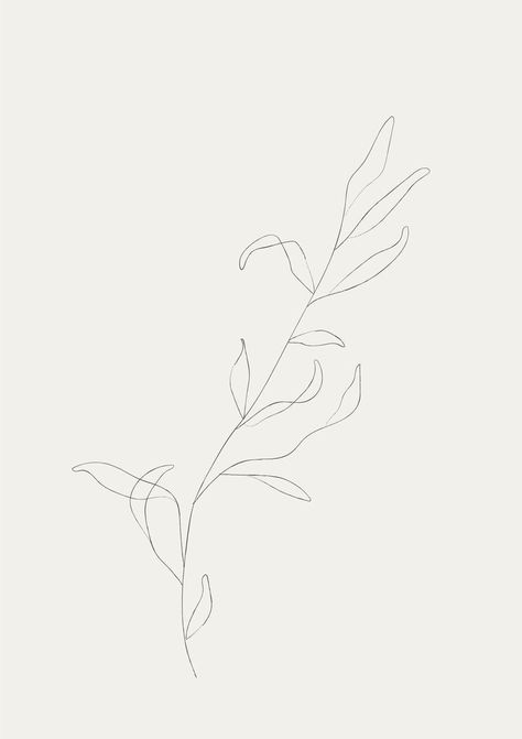 Blatt Tattoos, Line Art Flowers, Handpoke Tattoo, Plant Tattoo, Line Art Tattoos, Dainty Tattoos, Subtle Tattoos, Simplistic Tattoos, Line Illustration