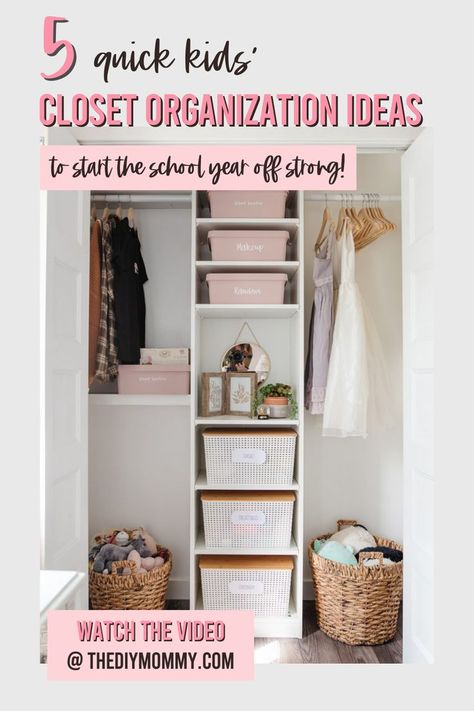 Help your kids get ready quicker and start the school year off strong with these 5 quick kids' closet organization ideas. Apartment Organization Diy, Bedroom Decorating Tips, Closet Organization Ideas, Kids Closet, Linen Closet Organization, Kids Closet Organization, Closet Organization Diy, Apartment Organization, Kid Closet