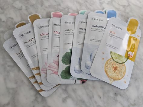 Amazon.com : Mediheal Sheet Mask New Essential HERO 12 pack (Collagen, Tea Tree, Placenta, Madecassoside, Vita, Watermide)| Korean Skincare Facial Sheet Mask Combo, Moisturizing, Soothing and for Blemishes : Beauty & Personal Care Mediheal Sheet Mask, Hogwarts Items, Skin Care List, Korean Sheet Mask, Skincare Facial, Mask Aesthetic, Facial Sheet Mask, Wishlist 2024, Sheet Masks