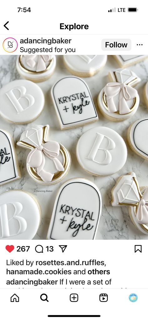 White Black And Gold Wedding, Wedding Shower Cookies, Engagement Cookies, Balloon Cookies, Black And Gold Wedding, Shower Cookies, Love Balloon, Cookies Decorated, Wedding Cookies