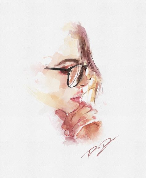 Watercolor Art Photography, Abstract Watercolor Portrait, Pencil Drawings Tumblr, Watercolor Portrait Tutorial, Digital Portrait Illustration, Watercolor Face, Whimsical Art Paintings, Watercolor Portrait Painting, Watercolor Woman