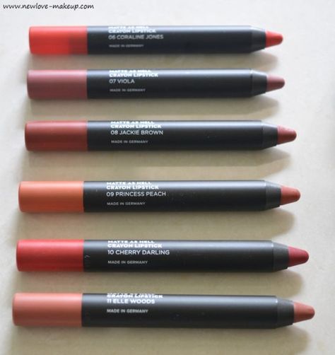 6 New Sugar Matte As Hell Lip Crayons Review, Swatches Sugar Lipstick Shades, Maybelline Lip Crayon Swatches, Mars Lip Crayon, Sugar Lipstick, Affordable Lipstick In India, Affordable Lipstick, Crayon Lipstick, Lip Crayon, Quick Makeup