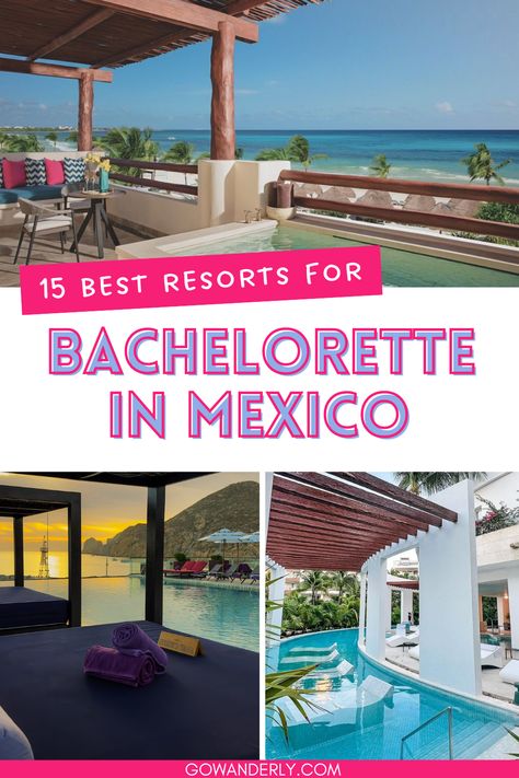 15 all-inclusive resorts in Mexico perfect for a bachelorette party, featuring luxurious amenities. Bachelorette All Inclusive, All Inclusive Bachelorette Party, Bachelorette Party Trip Ideas, Bachelorette Mexico, Top All Inclusive Resorts, All Inclusive Mexico, Mexico Bachelorette Party, Cabo San Lucas Resort, Dreams Tulum Resort