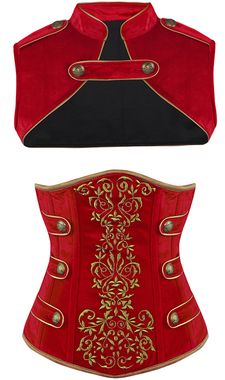 Authentic Corsets, Mode Steampunk, Steampunk Corset, Red Corset, Steampunk Cosplay, Royal Guard, Steampunk Costume, Steampunk Clothing, Underbust Corset