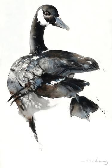 Karl Martens, Goose Drawing, Nature Inspired Painting, Painting Birds, Dancing Drawings, Ink Wash Painting, Dance Poster, Nature Drawing, Sumi E