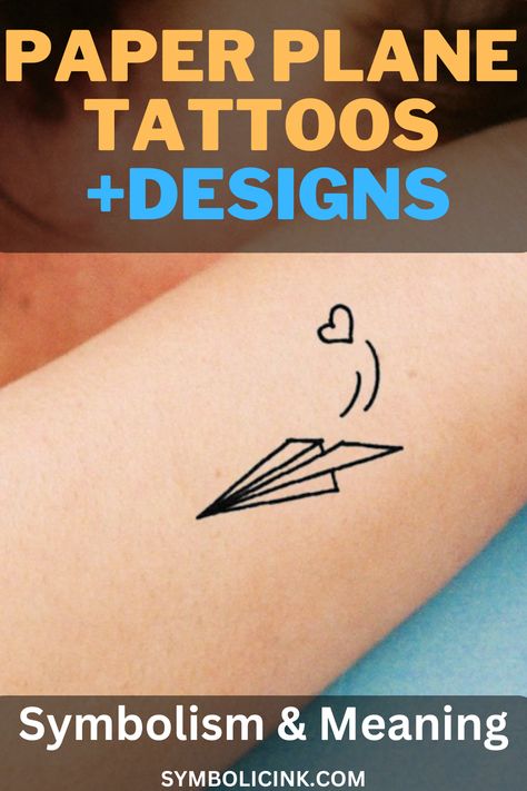 Paper Plane Tattoo Meaning & Symbolism Paper Plane Tattoos, England Inspired Tattoo, Paper Plane Tattoo Meaning, Paper Airplane Tattoo Meaning, Paper Airplane Tattoo, Paper Airplane Tattoos, Paper Plane Tattoo, Tattoo Symbolism, Airplane Tattoo