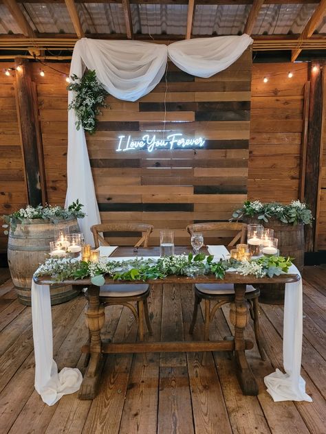 Simple Mr And Mrs Wedding Table, Me And Mrs Table, Mr And Mrs Wedding Table, Simple Sweetheart Table, Mr And Mrs Table, Wedding Table Layouts, Hunting Wedding, Newnan Ga, Final Countdown